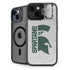 Michigan State University Spartans Half Logo iPhone 15 Plus Kickstand Case