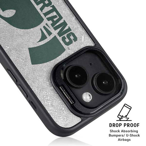 Michigan State University Spartans Half Logo iPhone 15 Plus Kickstand Case