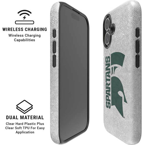 Michigan State University Spartans Half Logo iPhone 16 Magsafe Impact Case