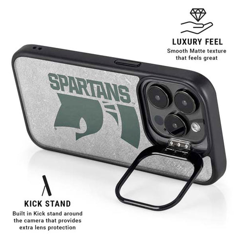 Michigan State University Spartans Half Logo iPhone 16 Pro Kickstand Case