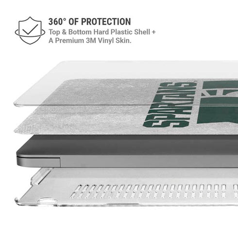 Michigan State University Spartans Half Logo MacBook Pro 14in (2021-24) Case plus Skin