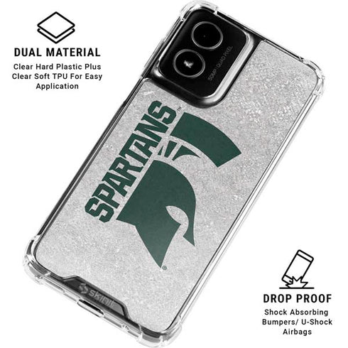 Michigan State University Spartans Half Logo Moto G Power 5G (2024) Clear Case