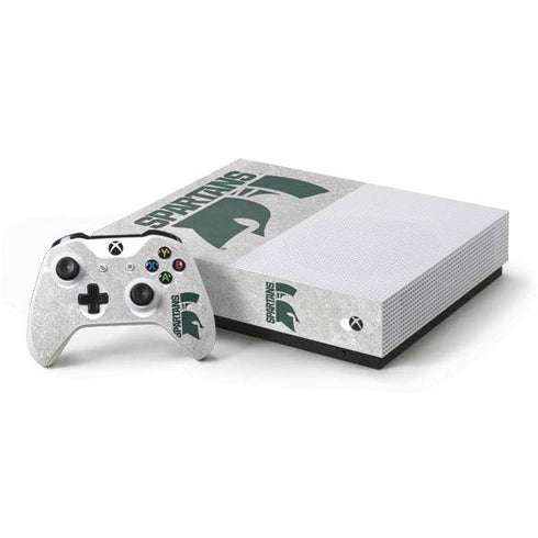 Michigan State University Spartans Half Logo Xbox One S All-Digital Edition Bundle Skin