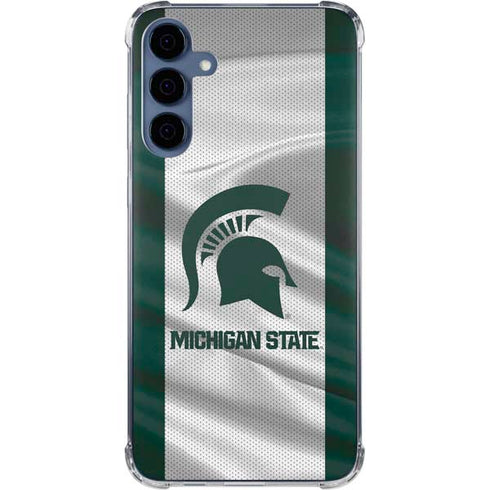Michigan State University Spartans Jersey Galaxy A55 5G Clear Case