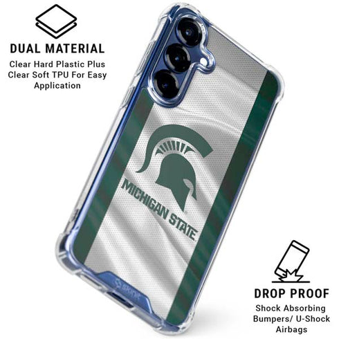 Michigan State University Spartans Jersey Galaxy S25 Plus Clear Case