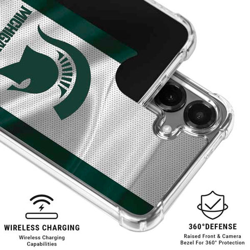 Michigan State University Spartans Jersey Galaxy S26 Clear Case