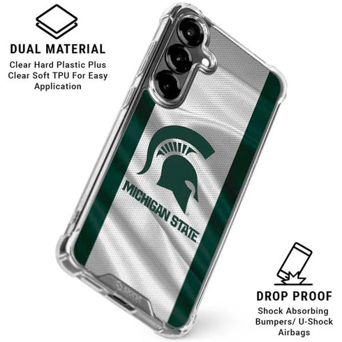 Michigan State University Spartans Jersey Galaxy S26 Clear Case