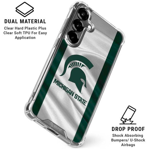 Michigan State University Spartans Jersey Galaxy S26 Plus Clear Case