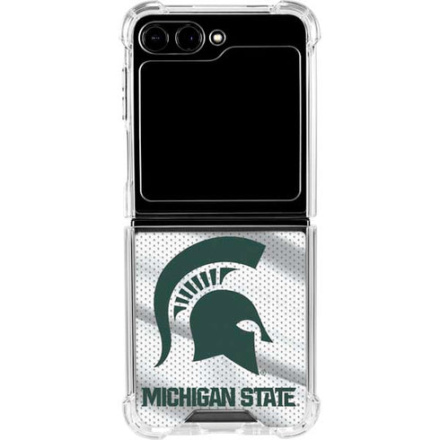 Michigan State University Spartans Jersey Galaxy Z Flip6 Clear Case
