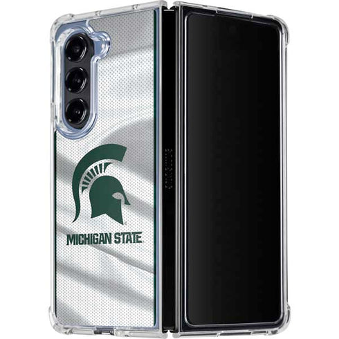 Michigan State University Spartans Jersey Galaxy Z Fold5 5G Clear Case