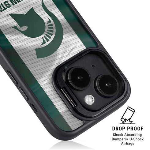 Michigan State University Spartans Jersey iPhone 14 Plus Kickstand Case