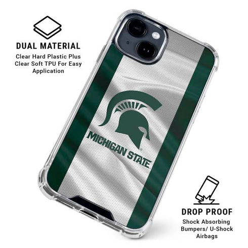 Michigan State University Spartans Jersey iPhone 15 Clear Case