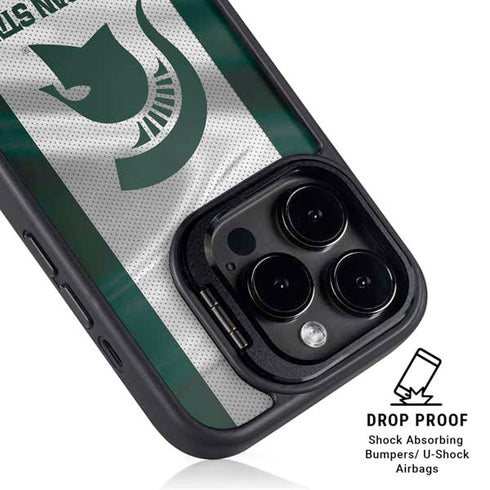 Michigan State University Spartans Jersey iPhone 15 Pro Kickstand Case