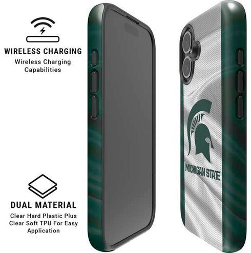 Michigan State University Spartans Jersey iPhone 16 Magsafe Impact Case