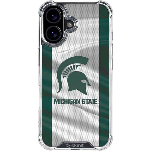 Michigan State University Spartans Jersey iPhone 16 Plus Clear Case