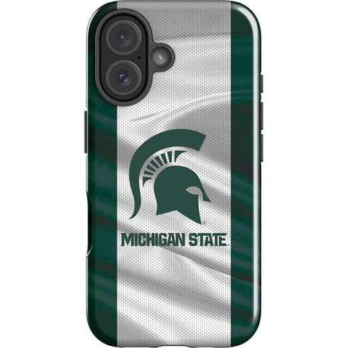 Michigan State University Spartans Jersey iPhone 16 Plus Impact Case