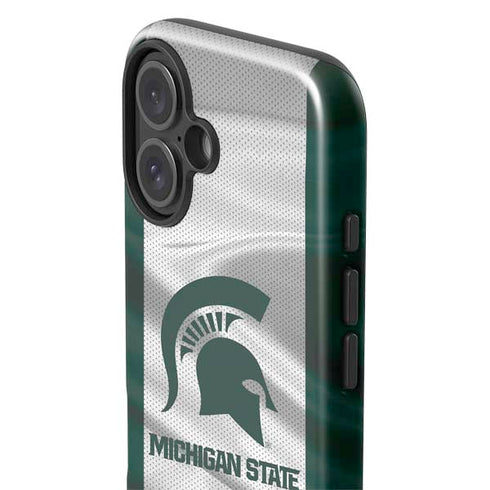Michigan State University Spartans Jersey iPhone 16 Plus Impact Case