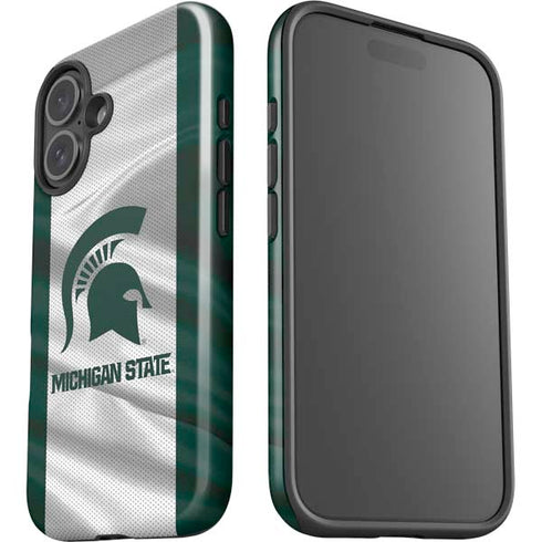 Michigan State University Spartans Jersey iPhone 16 Plus Impact Case