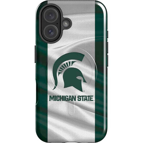 Michigan State University Spartans Jersey iPhone 16 Plus Magsafe Impact Case