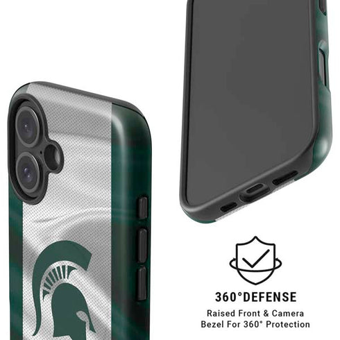 Michigan State University Spartans Jersey iPhone 16 Plus Magsafe Impact Case