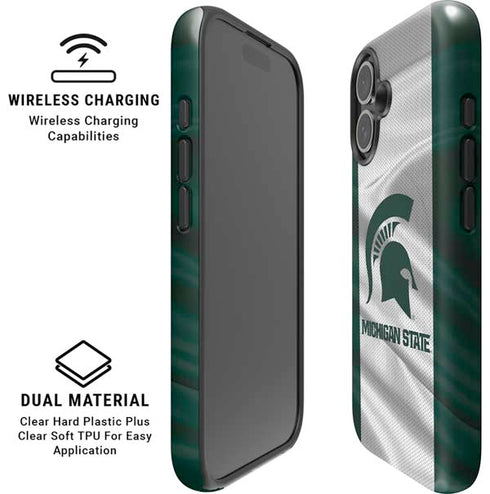 Michigan State University Spartans Jersey iPhone 16 Plus Magsafe Impact Case