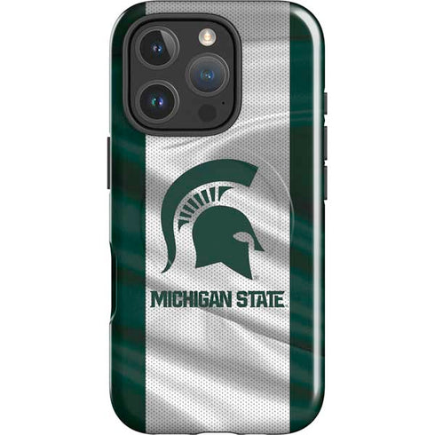 Michigan State University Spartans Jersey iPhone 16 Pro Magsafe Impact Case