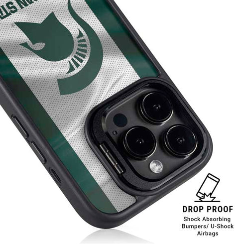 Michigan State University Spartans Jersey iPhone 16 Pro Max Kickstand Case