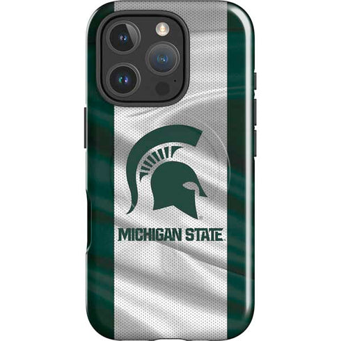 Michigan State University Spartans Jersey iPhone 16 Pro Max Magsafe Impact Case
