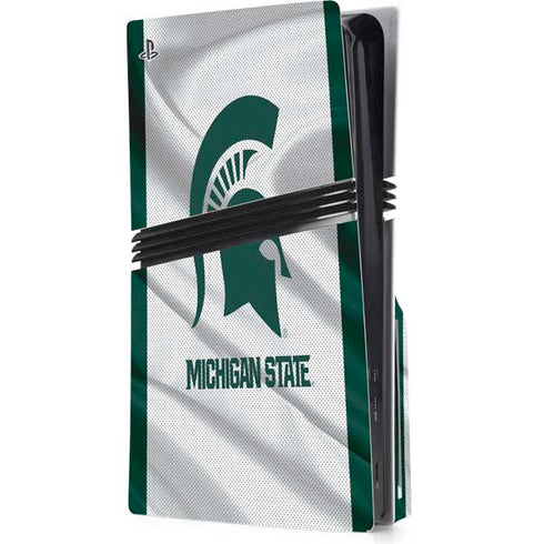 Michigan State University Spartans Jersey PS5 Pro Disk Console Skin