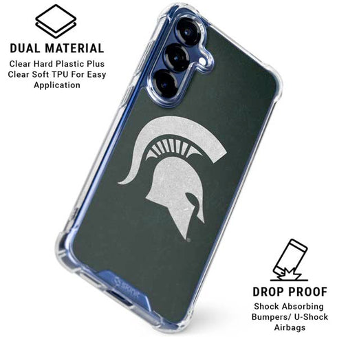 Michigan State University Spartans Logo Galaxy S25 FE Clear Case