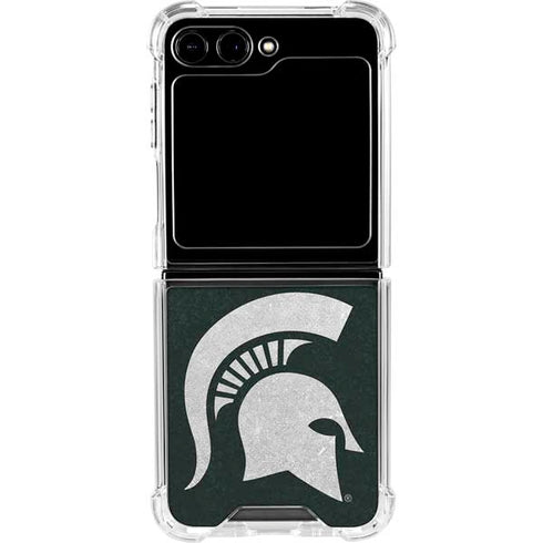 Michigan State University Spartans Logo Galaxy Z Flip6 Clear Case