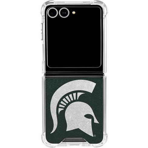 Michigan State University Spartans Logo Galaxy Z Flip7 Clear Case