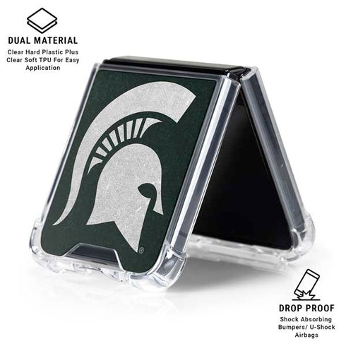 Michigan State University Spartans Logo Galaxy Z Flip7 Clear Case