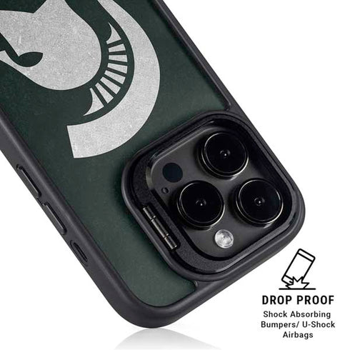 Michigan State University Spartans Logo iPhone 14 Pro Kickstand Case