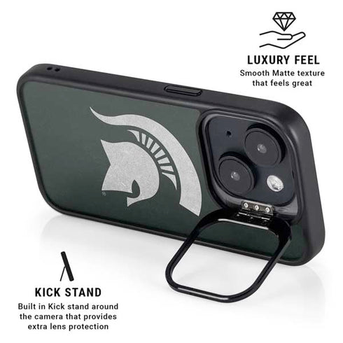 Michigan State University Spartans Logo iPhone 15 Kickstand Case