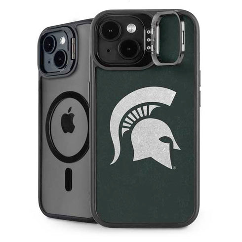 Michigan State University Spartans Logo iPhone 15 Plus Kickstand Case