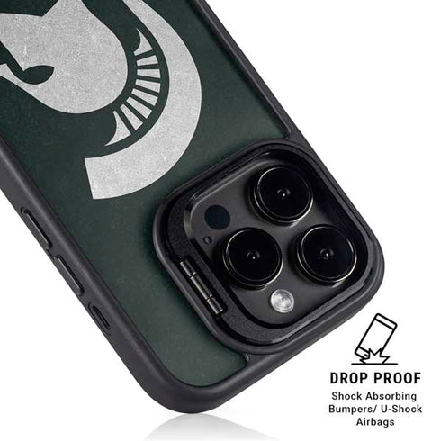 Michigan State University Spartans Logo iPhone 15 Pro Kickstand Case