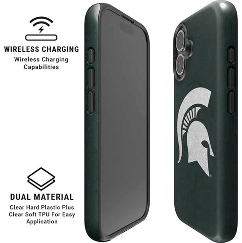 Michigan State University Spartans Logo iPhone 16 Magsafe Impact Case