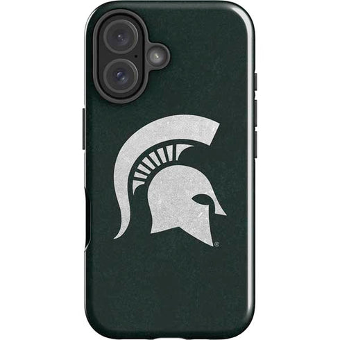 Michigan State University Spartans Logo iPhone 16 Plus Impact Case