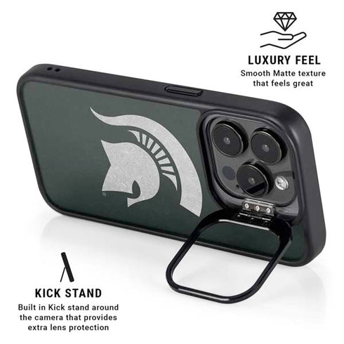 Michigan State University Spartans Logo iPhone 16 Pro Max Kickstand Case