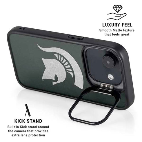 Michigan State University Spartans Logo iPhone 16e Kickstand Case