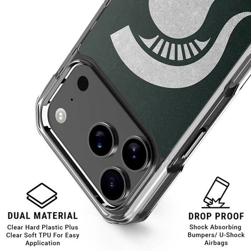 Michigan State University Spartans Logo iPhone 17 Pro Max Clear Case