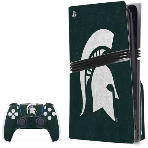 Michigan State University Spartans Logo PS5 Pro Disk Bundle Skin