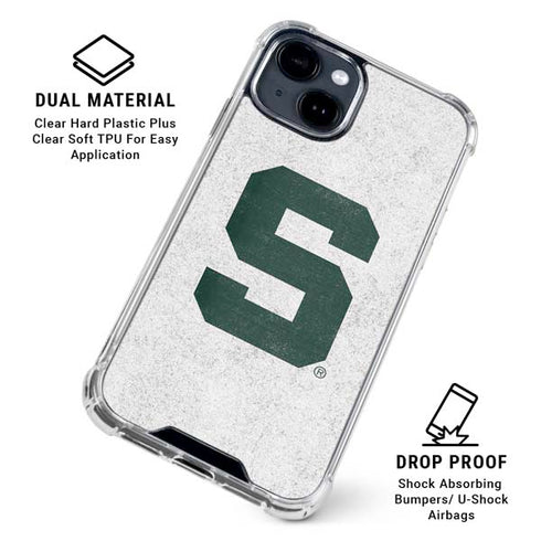 Michigan State University Spartans Mean Green S iPhone 15 Clear Case
