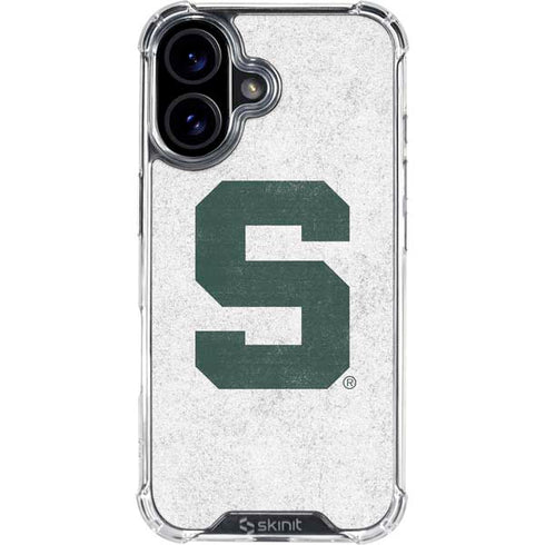 Michigan State University Spartans Mean Green S iPhone 16 Plus Clear Case