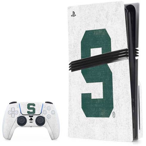 Michigan State University Spartans Mean Green S PS5 Pro Disk Bundle Skin
