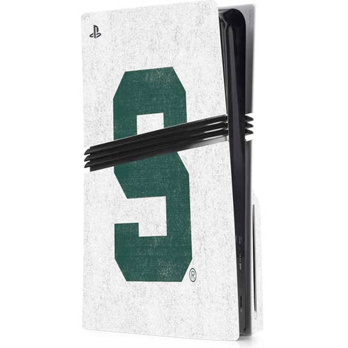 Michigan State University Spartans Mean Green S PS5 Pro Disk Console Skin
