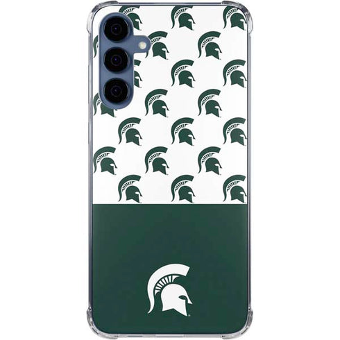 Michigan State University Spartans MSU Split Galaxy A55 5G Clear Case