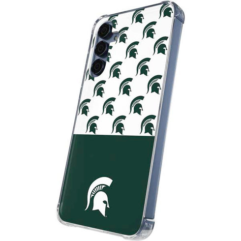 Michigan State University Spartans MSU Split Galaxy A55 5G Clear Case