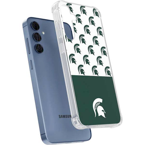 Michigan State University Spartans MSU Split Galaxy A55 5G Clear Case